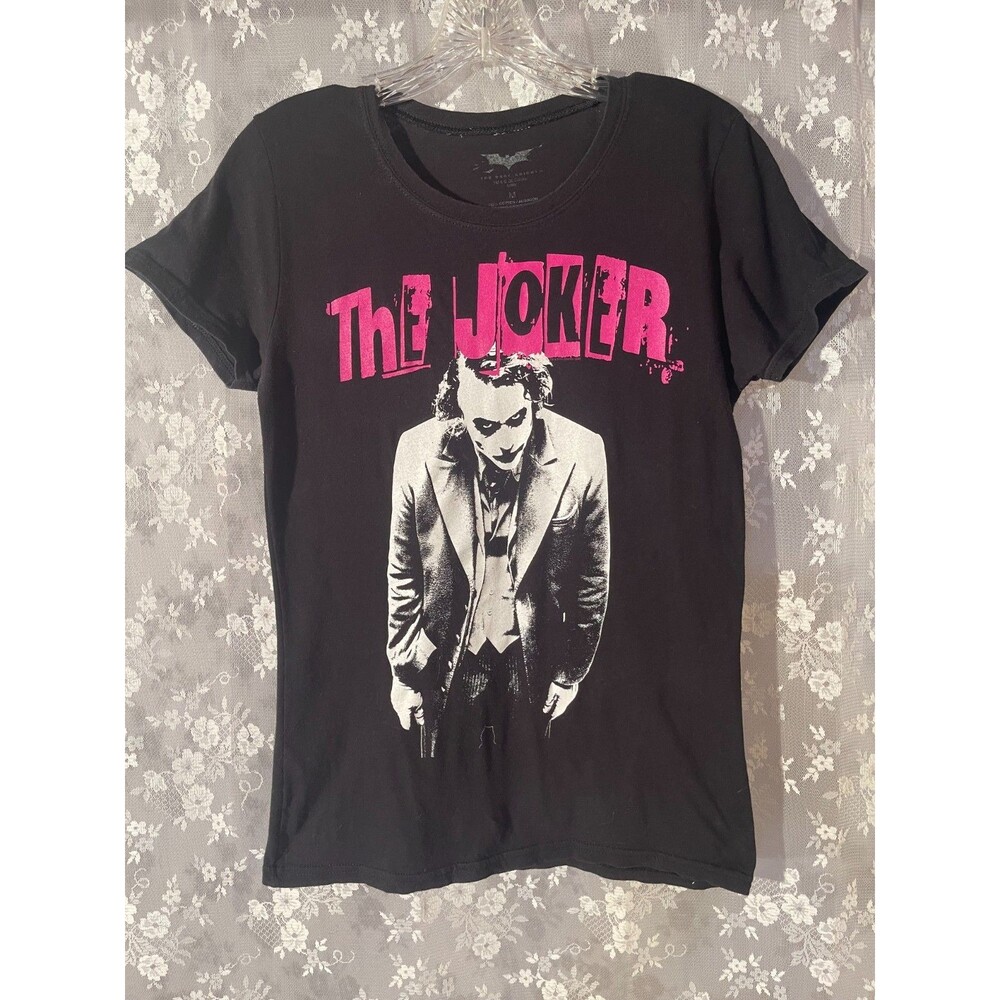2008 Joker Women's Cut T-Shirt Size Medium S/M Retro Dark Knight Heath Ledger